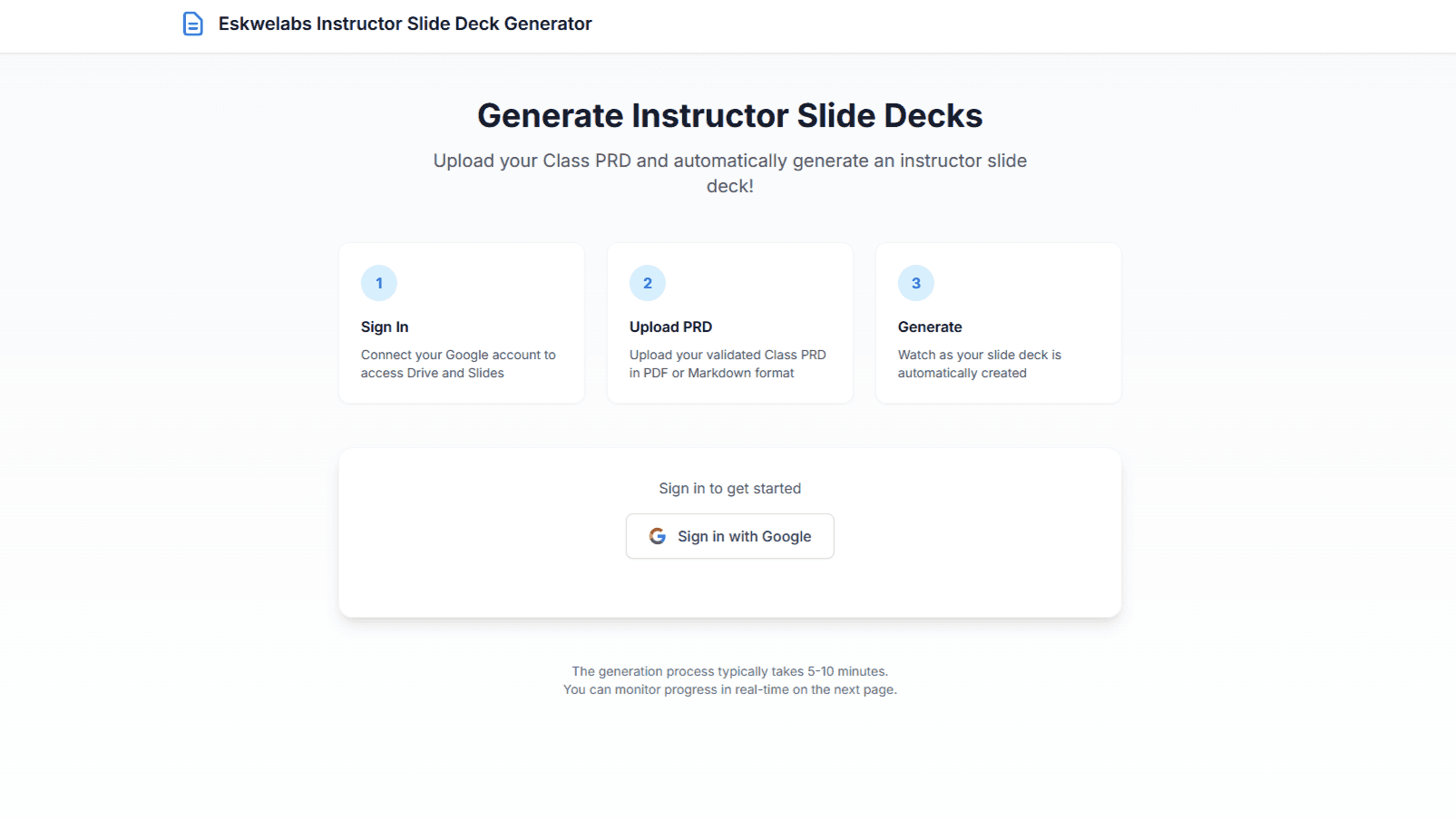 Slide Deck Generator preview
